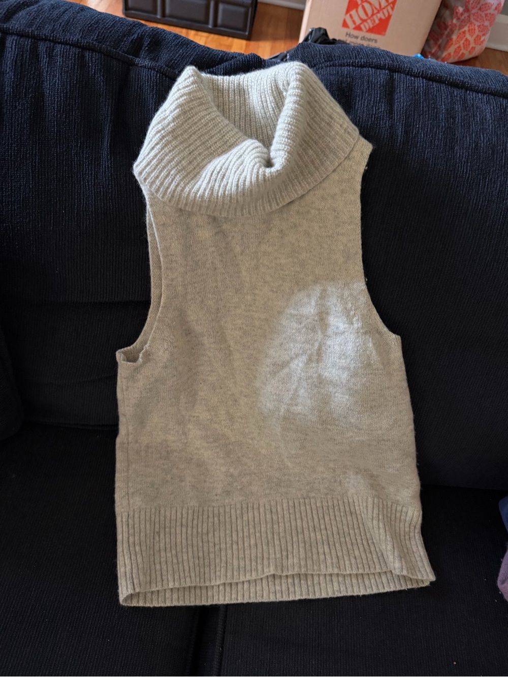 Madewell Light Gray Sleeveless Turtleneck Sweater
